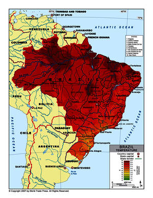 Annual temperature in Brazil